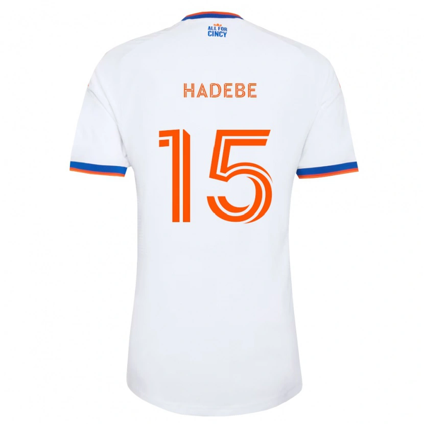 Danxen Kid Teenage Hadebe #15 White Navy Blue Orange Away Jersey 2026/27 T-Shirt