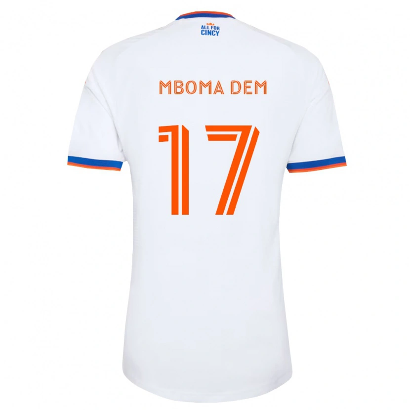 Danxen Kid Kenji Mboma Dem #17 White Navy Blue Orange Away Jersey 2026/27 T-Shirt