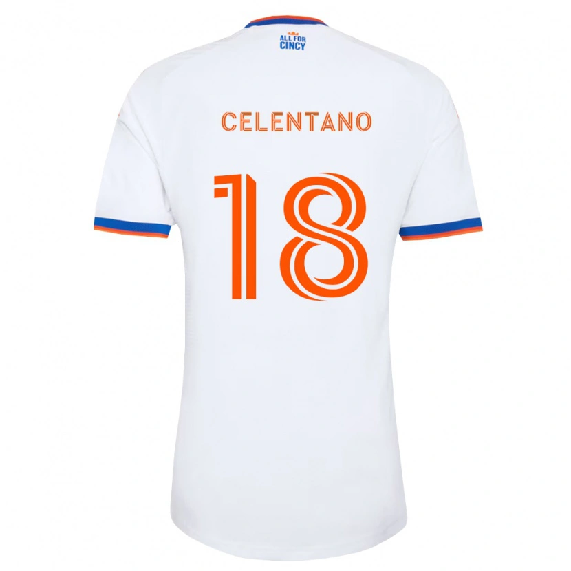 Danxen Kid Roman Celentano #18 White Navy Blue Orange Away Jersey 2026/27 T-Shirt