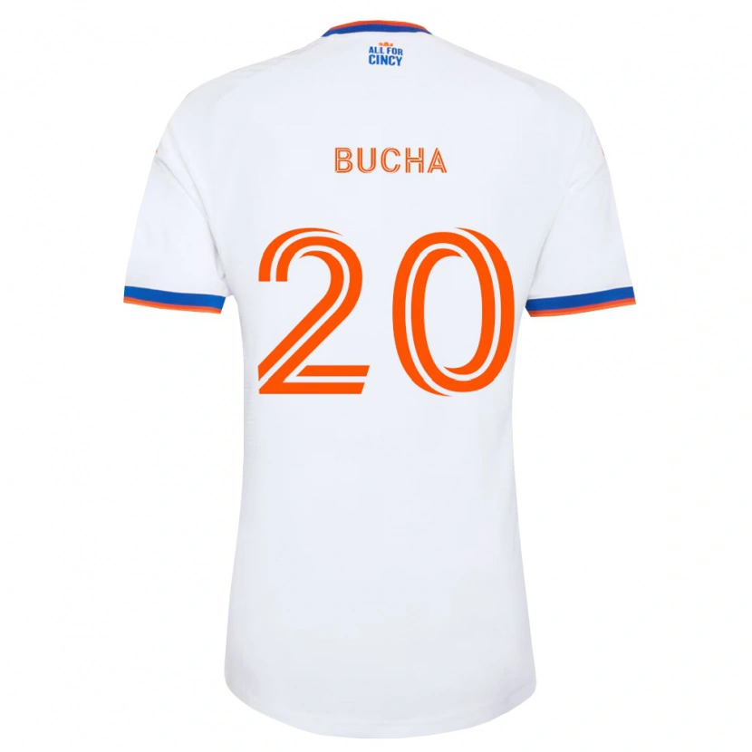 Danxen Kid Pavel Bucha #20 White Navy Blue Orange Away Jersey 2026/27 T-Shirt