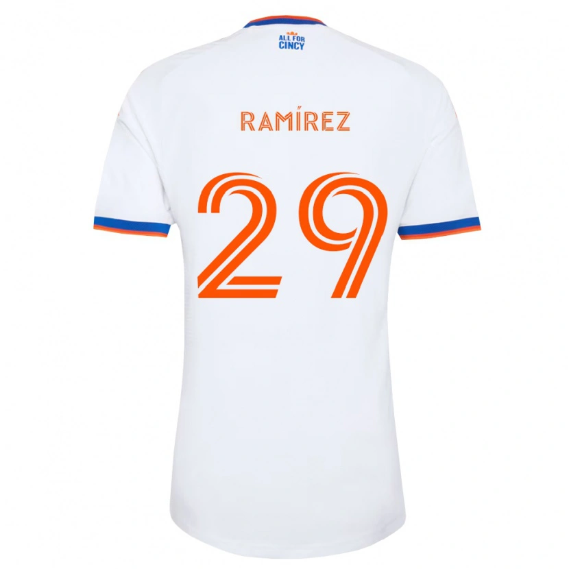 Danxen Kid Bryan Ramírez #29 White Navy Blue Orange Away Jersey 2026/27 T-Shirt