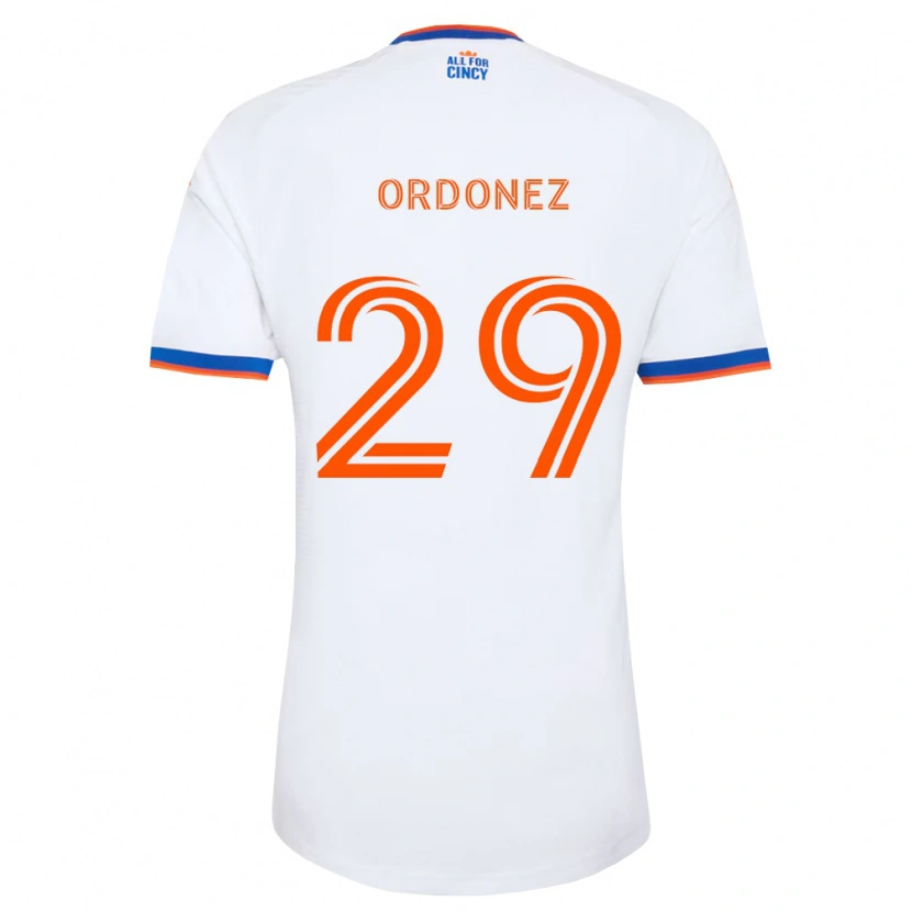 Danxen Kid Arquímides Ordóñez #29 White Navy Blue Orange Away Jersey 2026/27 T-Shirt