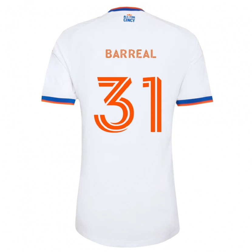Danxen Kid Álvaro Barreal #31 White Navy Blue Orange Away Jersey 2026/27 T-Shirt