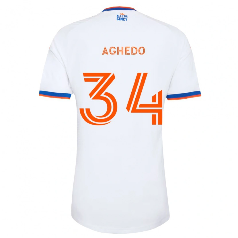 Danxen Kid London Aghedo #34 White Navy Blue Orange Away Jersey 2026/27 T-Shirt