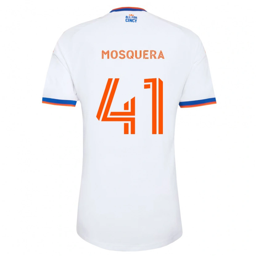 Danxen Kid Deiver Mosquera #41 White Navy Blue Orange Away Jersey 2026/27 T-Shirt
