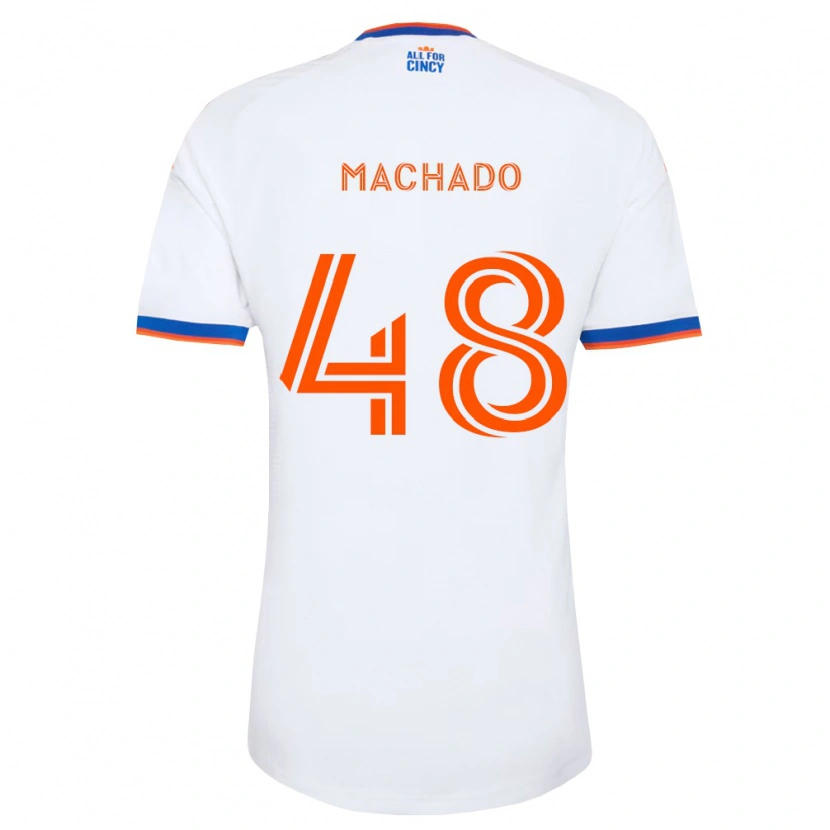 Danxen Kid Juan Machado #48 White Navy Blue Orange Away Jersey 2026/27 T-Shirt