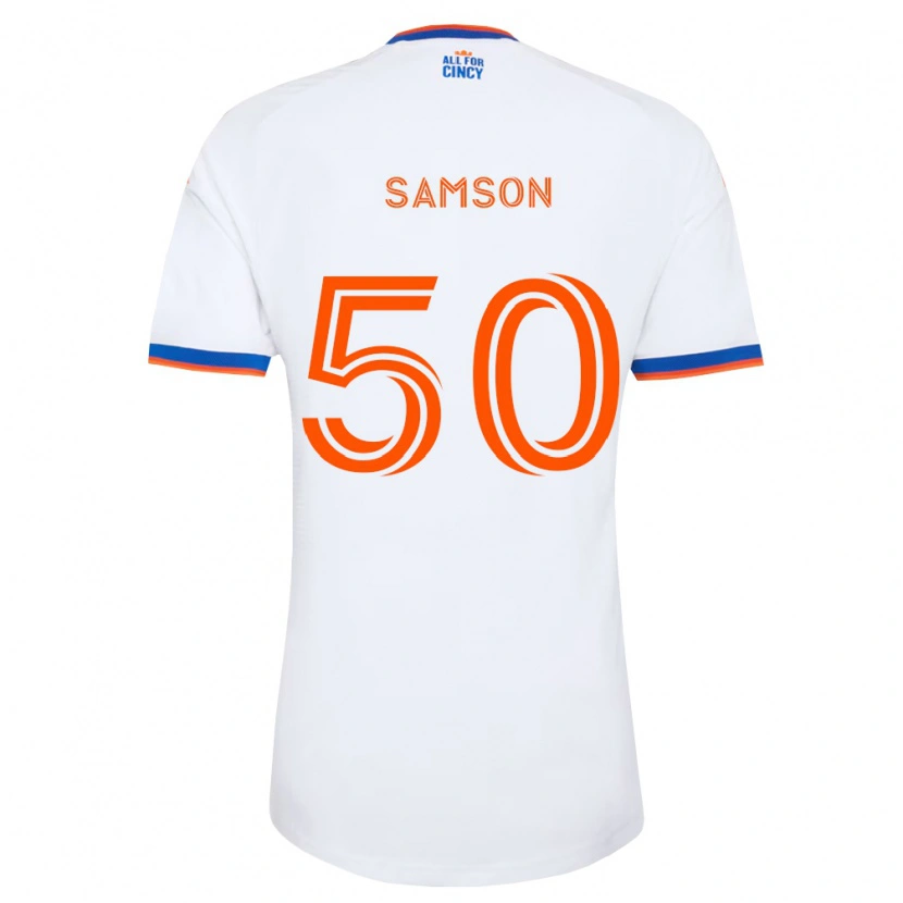 Danxen Kid Félix Samson #50 White Navy Blue Orange Away Jersey 2026/27 T-Shirt