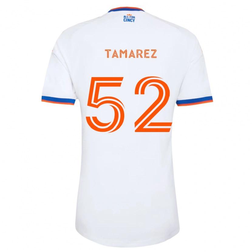 Danxen Kid Lucas Tamarez #52 White Navy Blue Orange Away Jersey 2026/27 T-Shirt