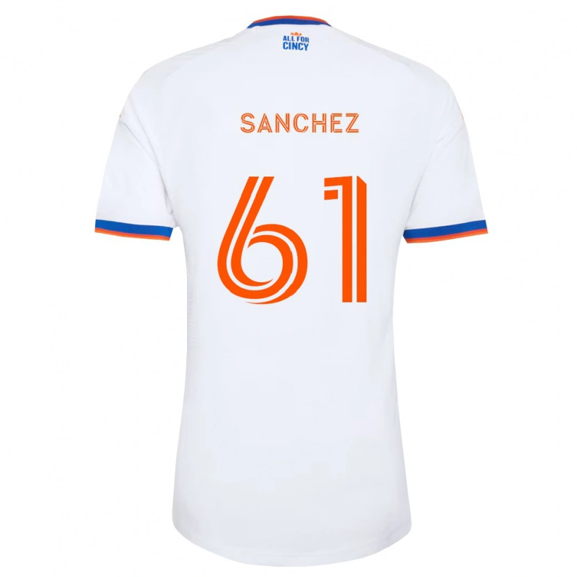 Danxen Kid Santiago Sanchez #61 White Navy Blue Orange Away Jersey 2026/27 T-Shirt