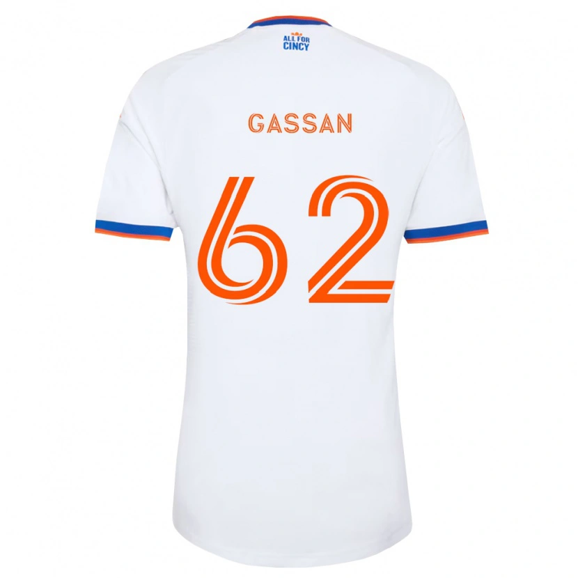 Danxen Kid Noah Gassan #62 White Navy Blue Orange Away Jersey 2026/27 T-Shirt
