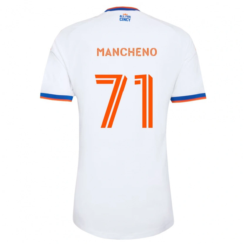 Danxen Kid Cristian Mancheno #71 White Navy Blue Orange Away Jersey 2026/27 T-Shirt