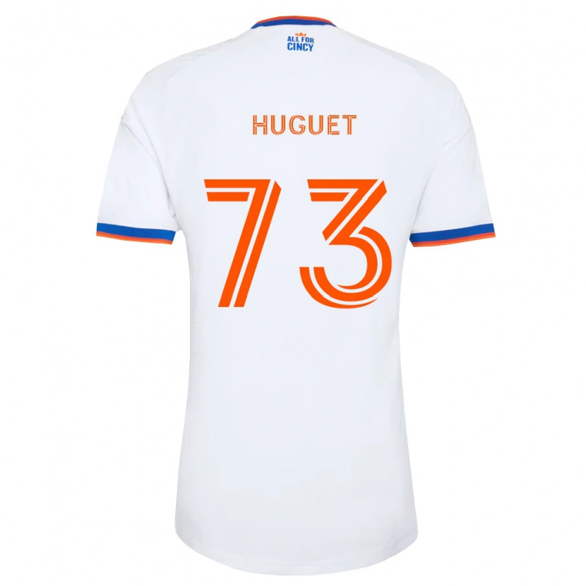Danxen Kid Gaël Huguet #73 White Navy Blue Orange Away Jersey 2026/27 T-Shirt