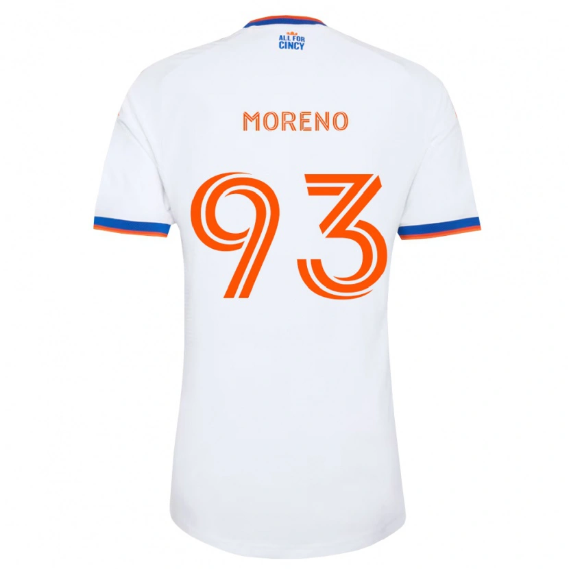 Danxen Kid Júnior Moreno #93 White Navy Blue Orange Away Jersey 2026/27 T-Shirt