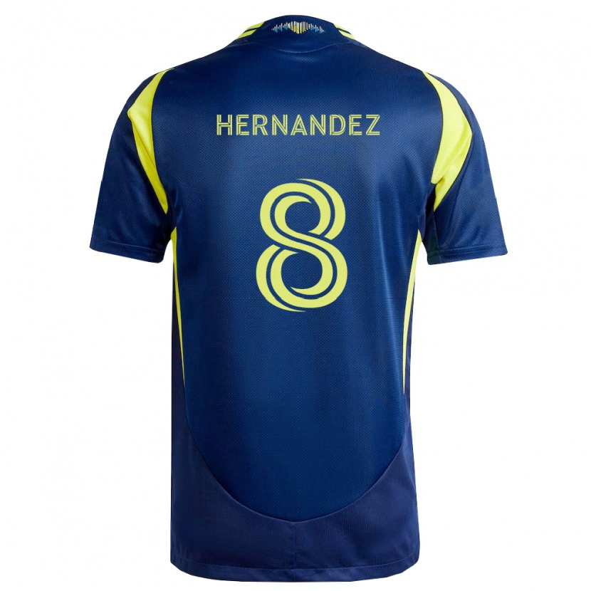Danxen Kid Jonathan Hernández #8 Yellow Navy Blue Away Jersey 2026/27 T-Shirt