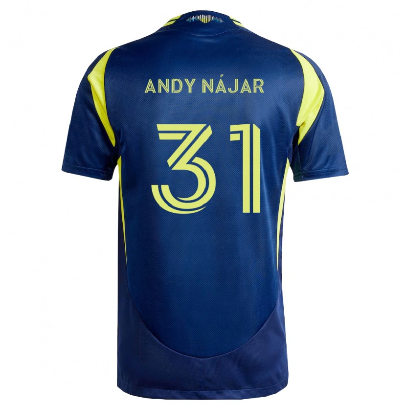 Danxen Kid Andy Nájar #31 Yellow Navy Blue Away Jersey 2026/27 T-Shirt