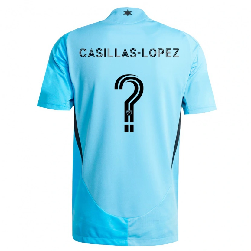 Danxen Kid Carlos Casillas-Lopez #0 Light Blue Black Away Jersey 2026/27 T-Shirt