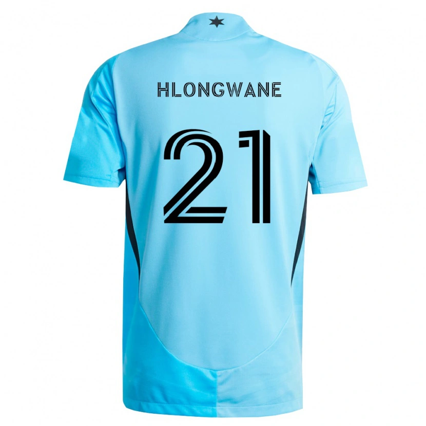 Danxen Kid Bongokuhle Hlongwane #21 Light Blue Black Away Jersey 2026/27 T-Shirt
