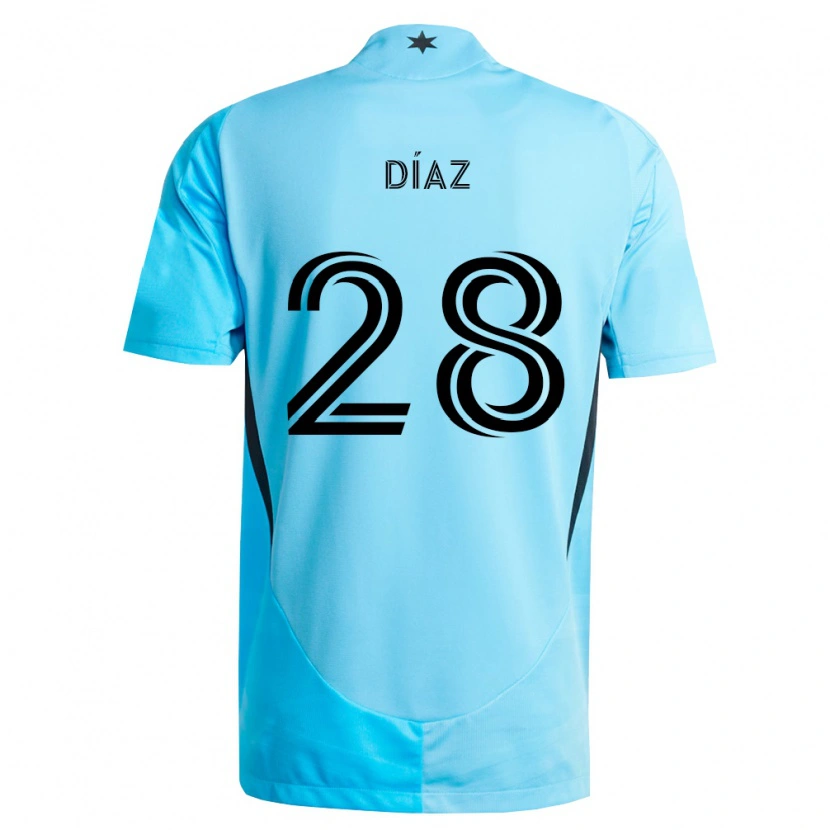 Danxen Kid Jefferson Díaz #28 Light Blue Black Away Jersey 2026/27 T-Shirt