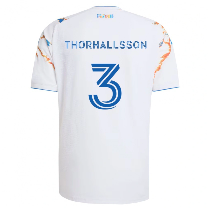 Danxen Kid Dagur Dan Thórhallsson #3 White Orange Blue Away Jersey 2026/27 T-Shirt