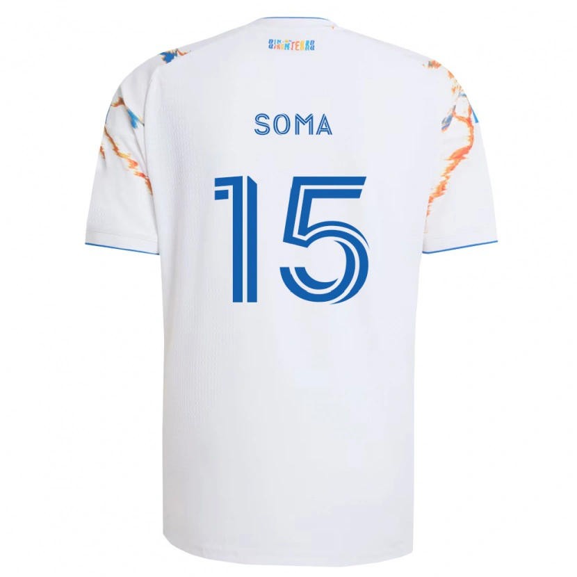 Danxen Kid Pedro Soma #15 White Orange Blue Away Jersey 2026/27 T-Shirt