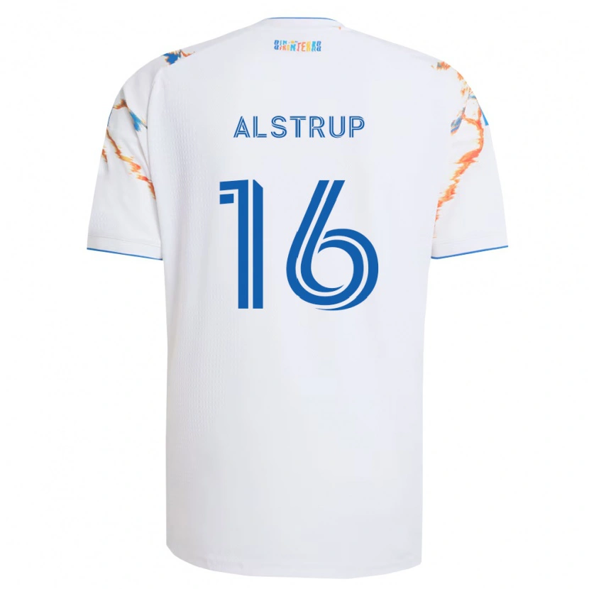 Danxen Kid Marcus Alstrup #16 White Orange Blue Away Jersey 2026/27 T-Shirt