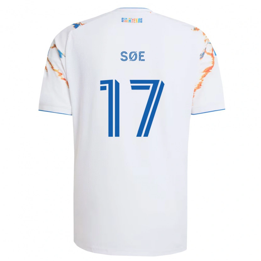 Danxen Kid Osvald Søe #17 White Orange Blue Away Jersey 2026/27 T-Shirt