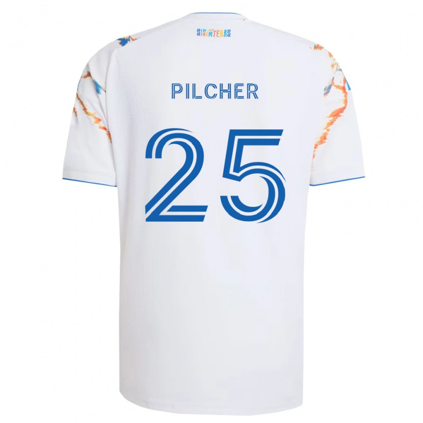 Danxen Kid Ian Pilcher #25 White Orange Blue Away Jersey 2026/27 T-Shirt