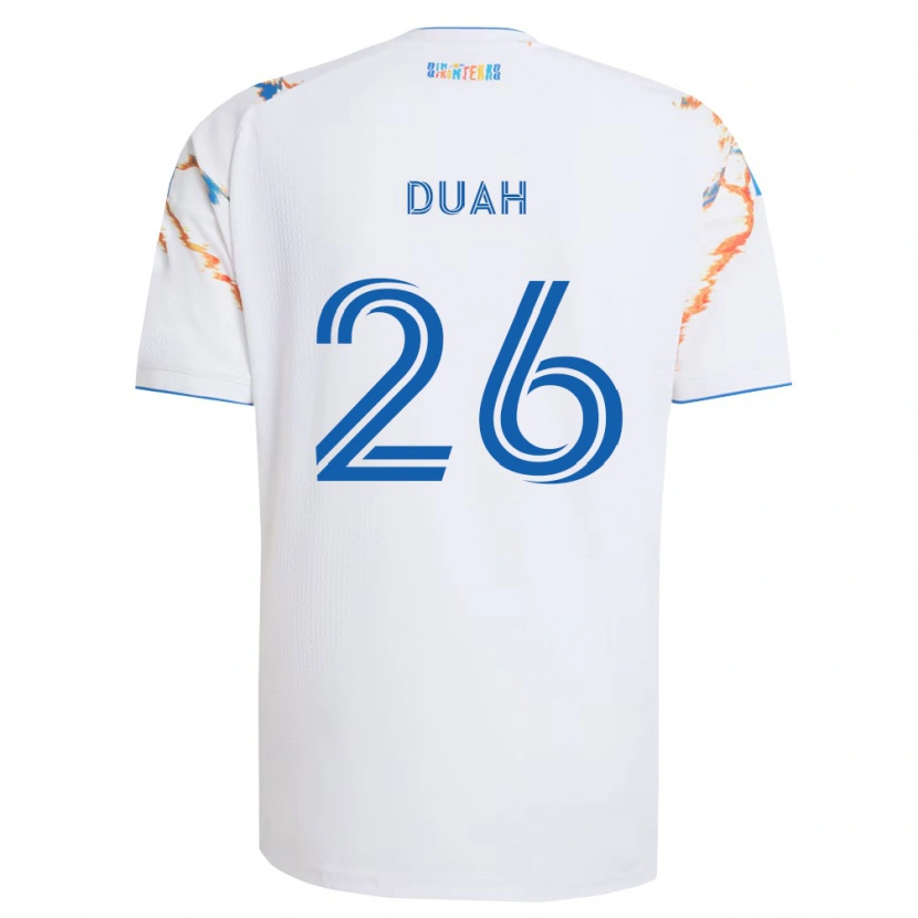 Danxen Kid Manu Duah #26 White Orange Blue Away Jersey 2026/27 T-Shirt