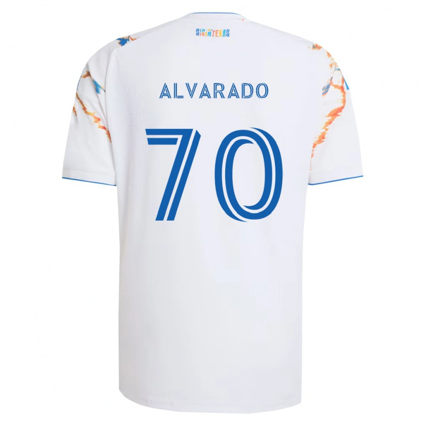 Danxen Kid Alejandro Alvarado #70 White Orange Blue Away Jersey 2026/27 T-Shirt