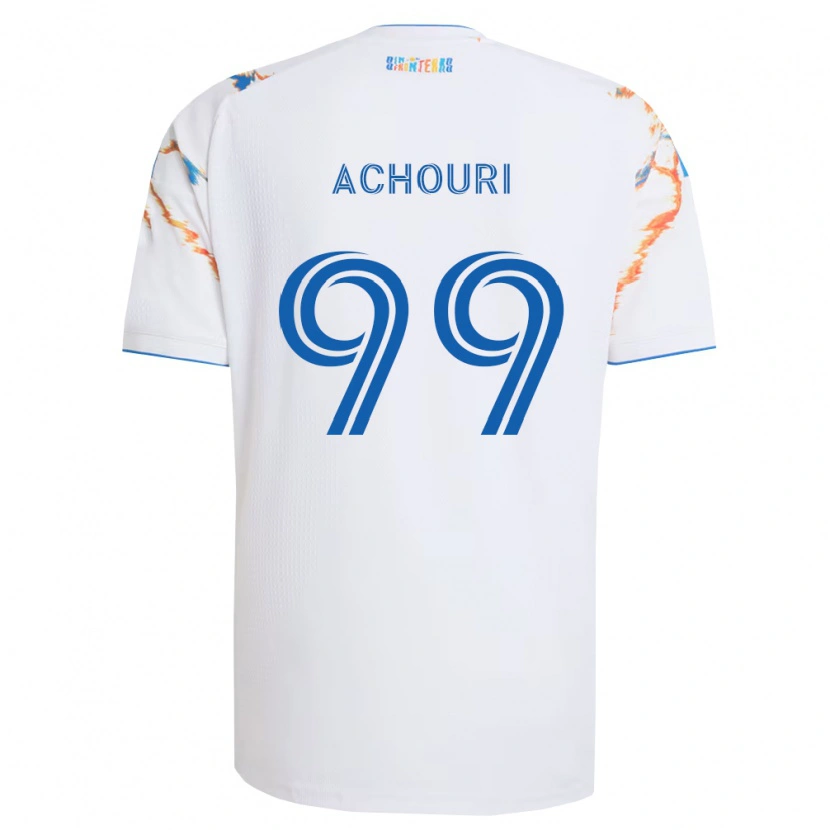 Danxen Kid Elias Achouri #99 White Orange Blue Away Jersey 2026/27 T-Shirt
