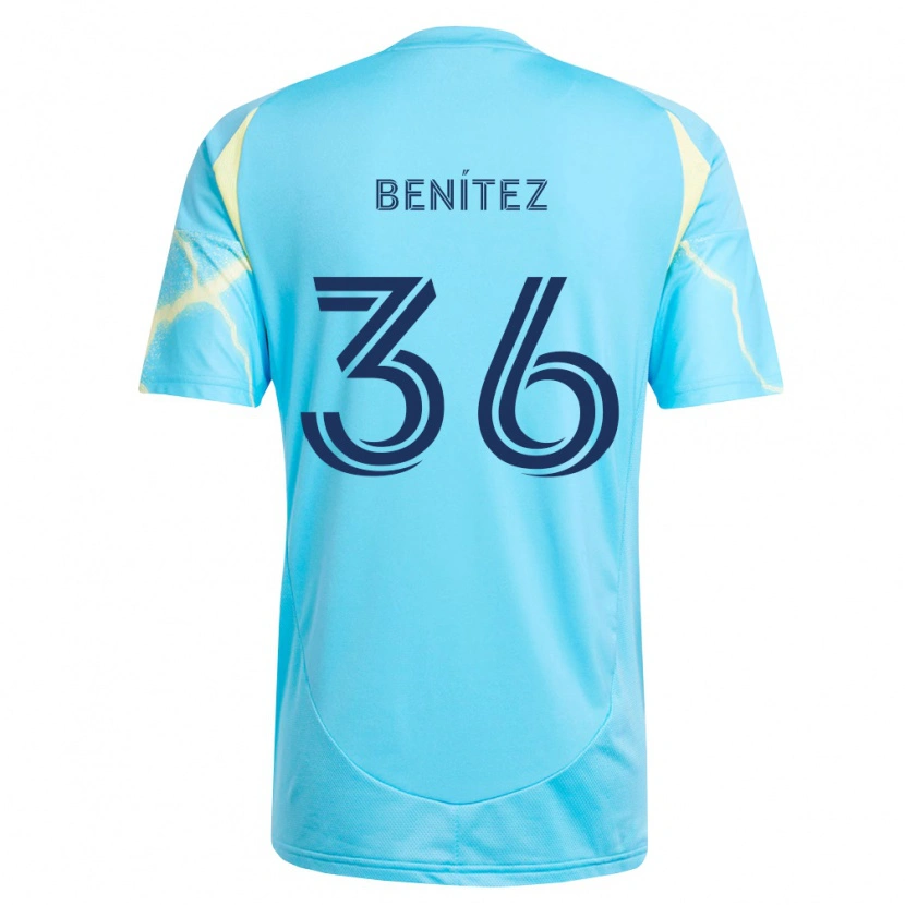 Danxen Kid Óscar Benítez #36 Light Blue Black Light Yellow Away Jersey 2026/27 T-Shirt