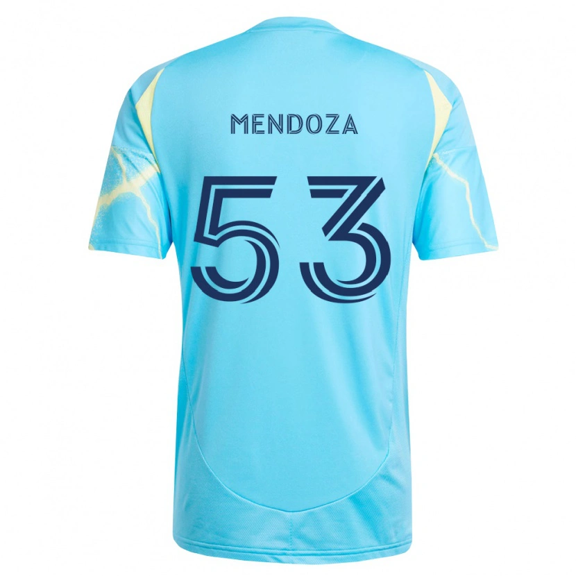Danxen Kid Isaiah Mendoza #53 Light Blue Black Light Yellow Away Jersey 2026/27 T-Shirt