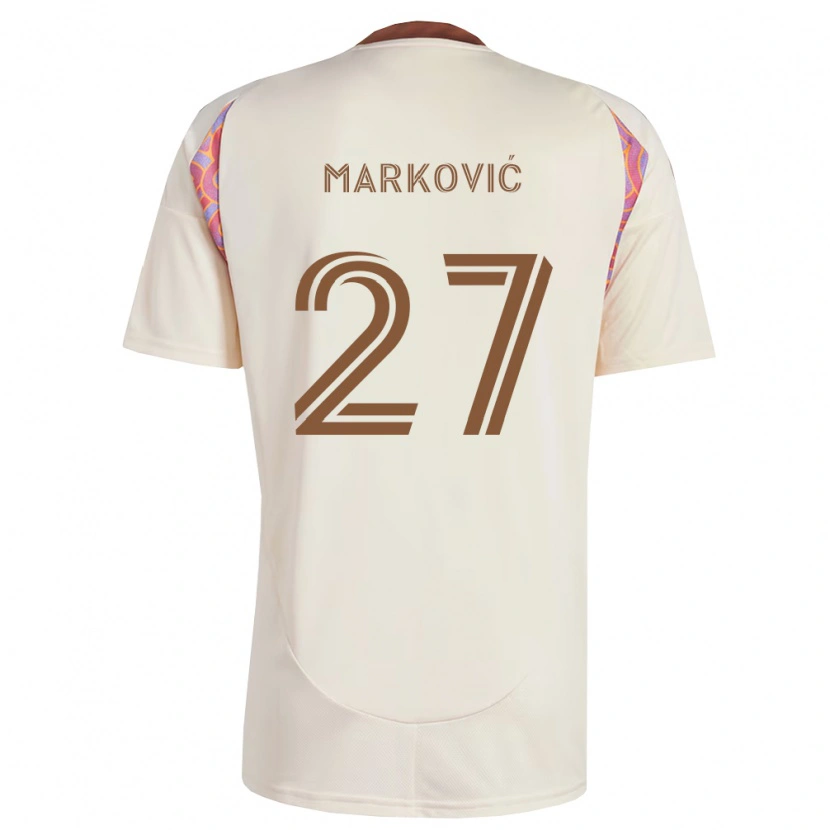 Danxen Kid Nikola Marković #27 Off-White Pink Away Jersey 2026/27 T-Shirt