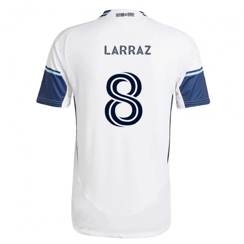 Danxen Men Oliver Larraz #8 White Royal Blue Home Jersey 2026/27 T-Shirt