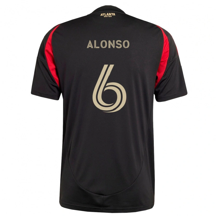 Danxen Men Júnior Alonso #6 Black Red Home Jersey 2026/27 T-Shirt