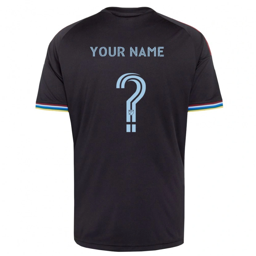 Danxen Men Your Name #0 Black Sky Blue Home Jersey 2026/27 T-Shirt