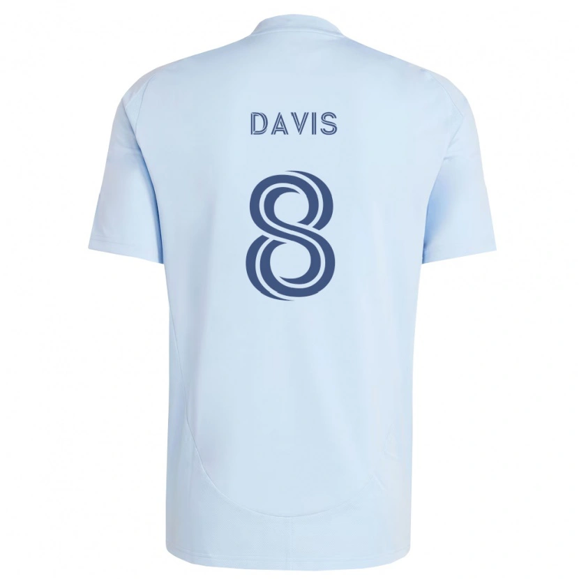 Danxen Men Jake Davis #8 Light Blue Light Grey Home Jersey 2026/27 T-Shirt