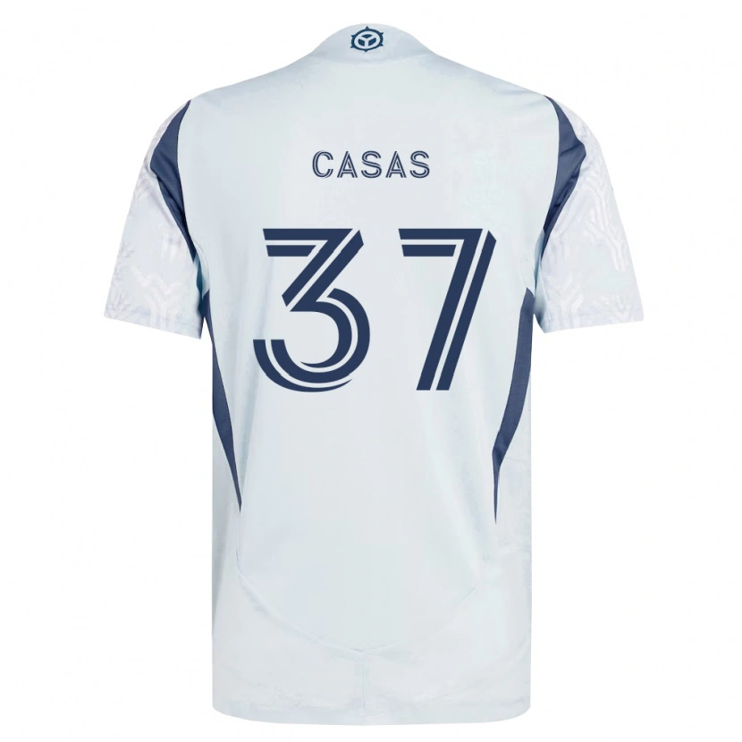 Danxen Men Javier Casas #37 Blue Gray White Away Jersey 2026/27 T-Shirt