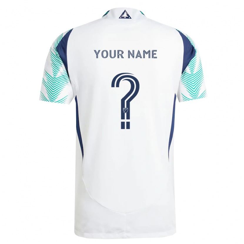 Danxen Men Your Name #0 White Navy Blue Light Green Away Jersey 2026/27 T-Shirt