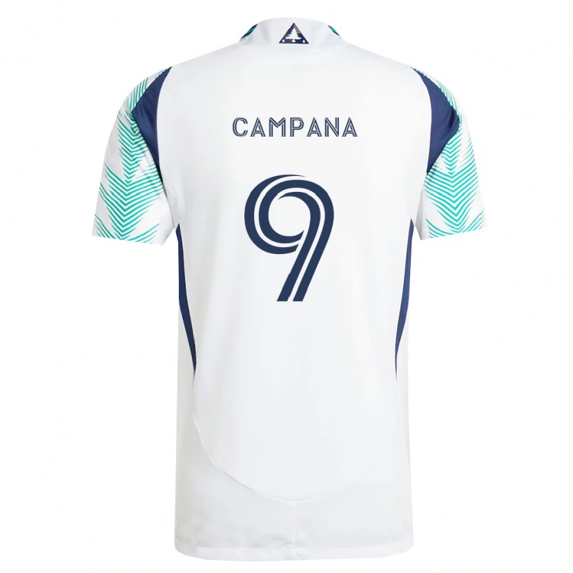 Danxen Men Leonardo Campana #9 White Navy Blue Light Green Away Jersey 2026/27 T-Shirt