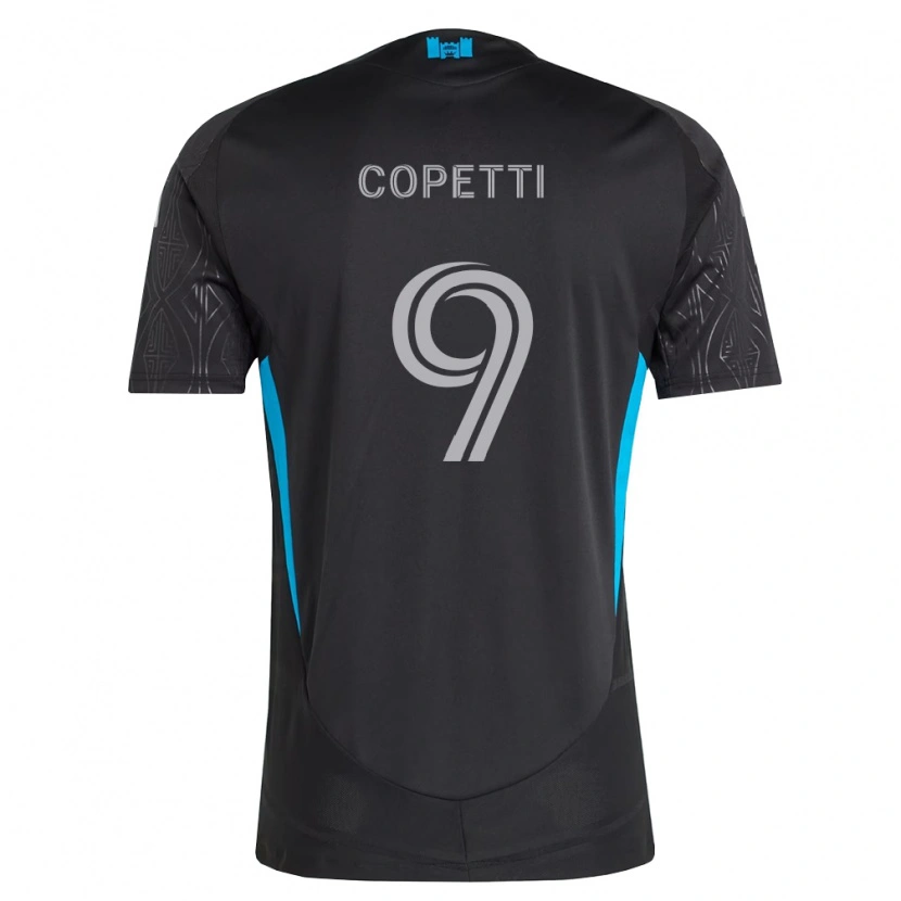 Danxen Men Enzo Copetti #9 Black White Sky Blue Away Jersey 2026/27 T-Shirt