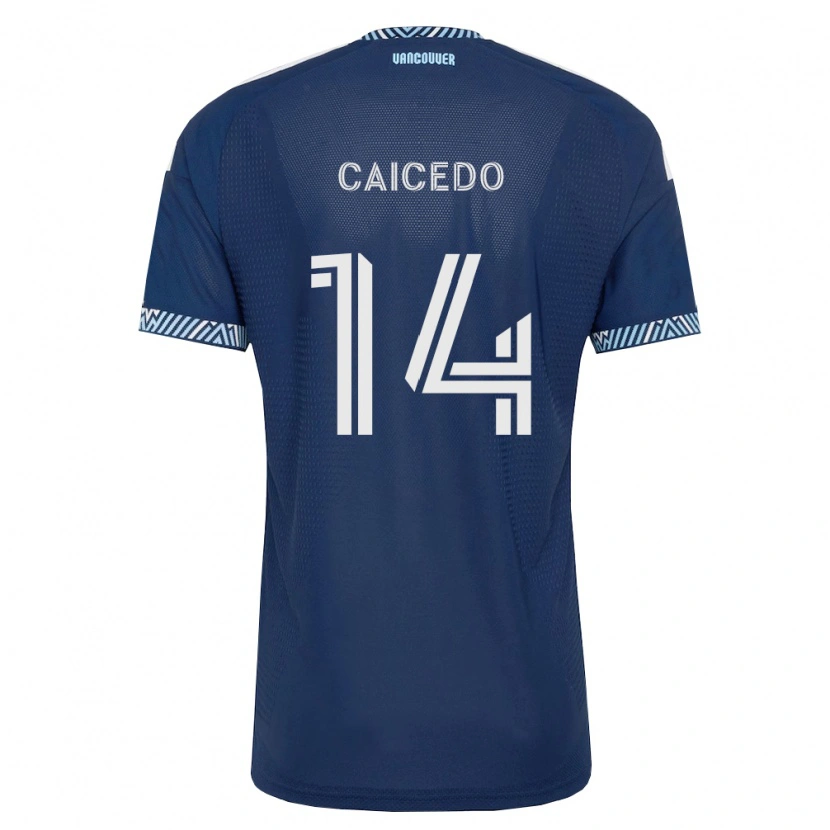 Danxen Men Bruno Caicedo #14 Deep Blue White Away Jersey 2026/27 T-Shirt