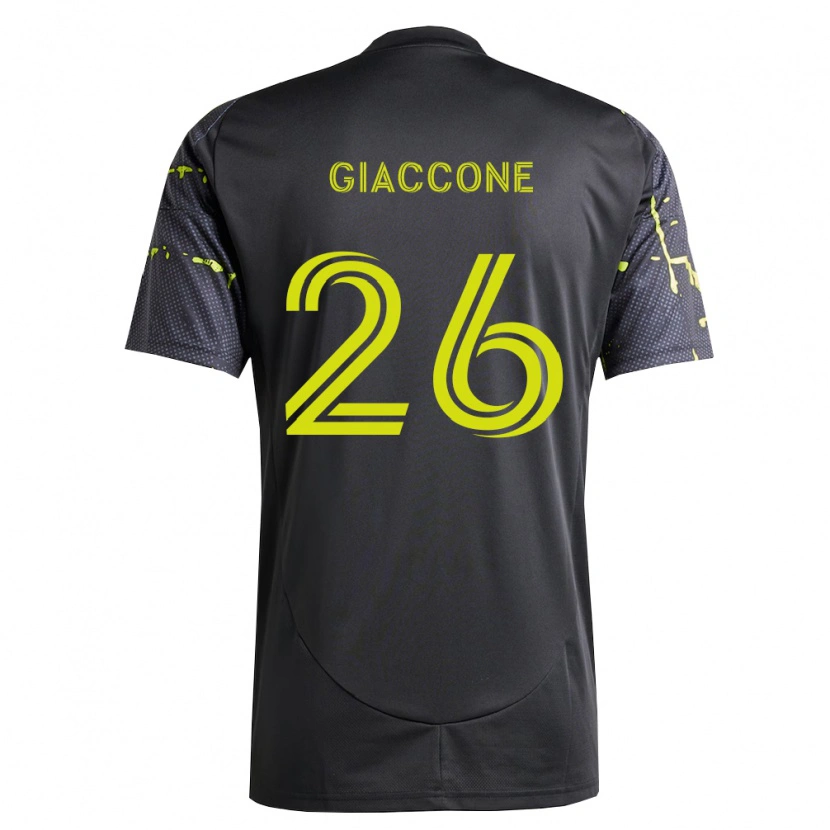Danxen Men Lautaro Giaccone #26 Fluorescent Yellow Black Away Jersey 2026/27 T-Shirt