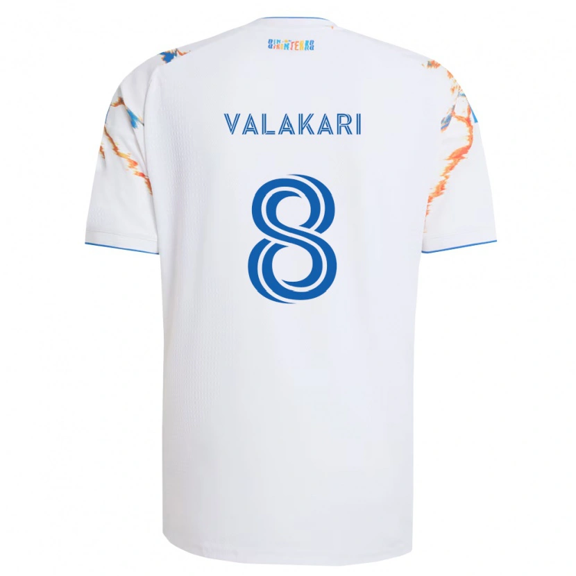 Danxen Men Onni Valakari #8 White Orange Blue Away Jersey 2026/27 T-Shirt