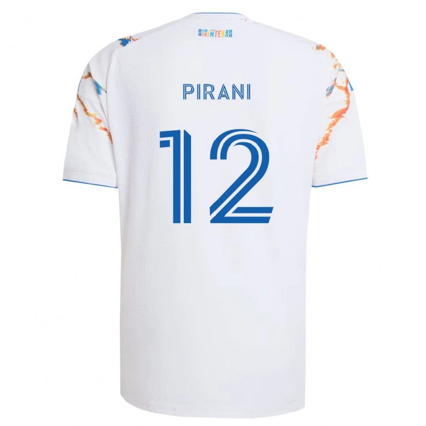 Danxen Men Gabriel Pirani #12 White Orange Blue Away Jersey 2026/27 T-Shirt