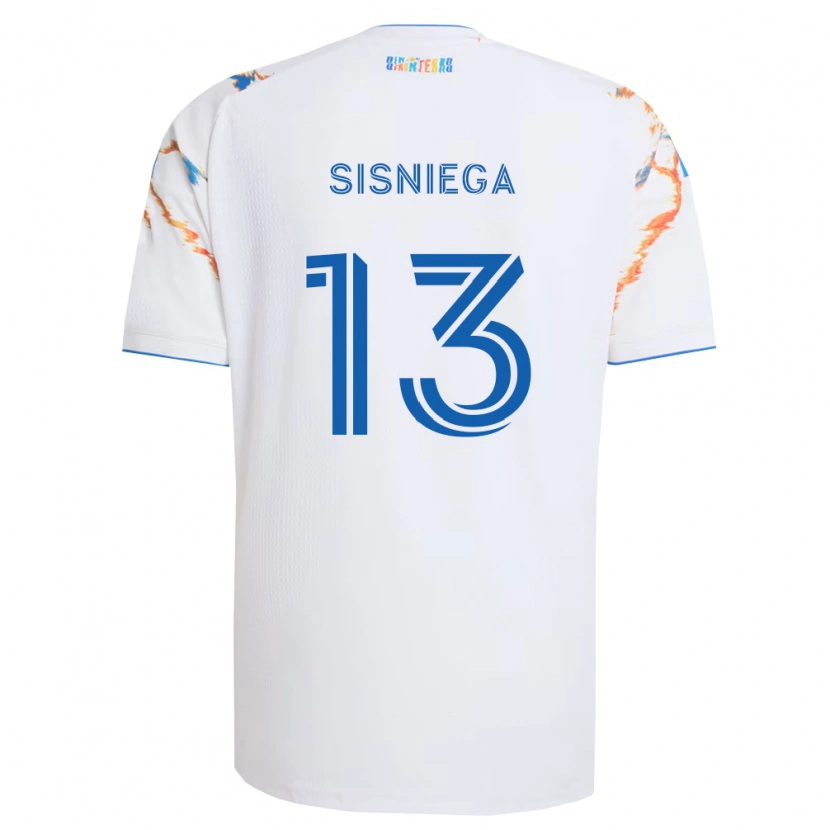 Danxen Men Pablo Sisniega #13 White Orange Blue Away Jersey 2026/27 T-Shirt