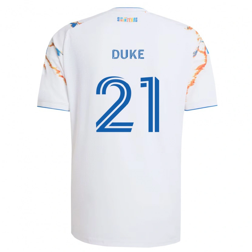 Danxen Men Bryce Duke #21 White Orange Blue Away Jersey 2026/27 T-Shirt