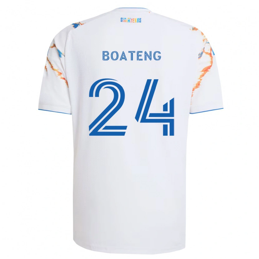 Danxen Men Emmanuel Boateng #24 White Orange Blue Away Jersey 2026/27 T-Shirt