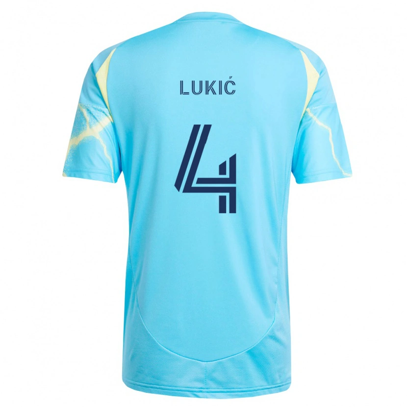 Danxen Men Jovan Lukić #4 Light Blue Black Light Yellow Away Jersey 2026/27 T-Shirt