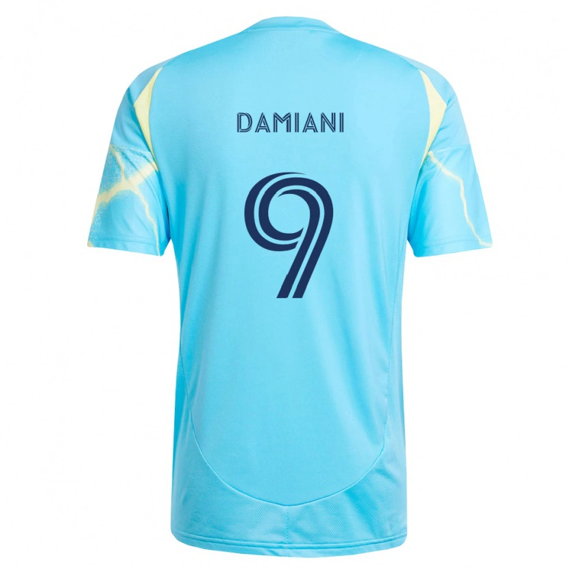 Danxen Men Bruno Damiani #9 Light Blue Black Light Yellow Away Jersey 2026/27 T-Shirt